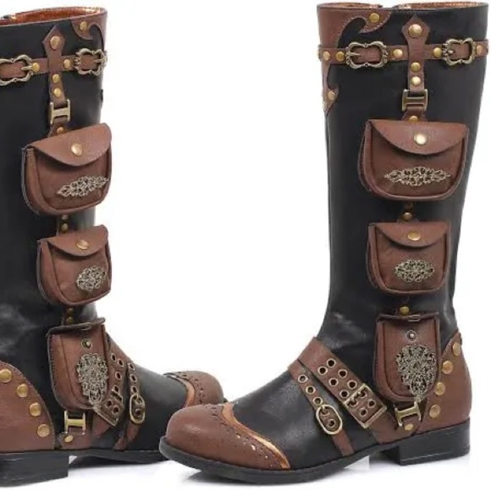 Steampunk knee high boots cosplay